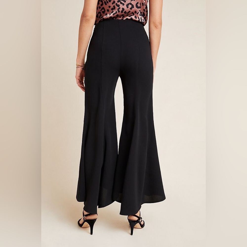 Anthropologie Zinnia Trousers Flare Pants NWOT US size 0 business casual black - Picture 3 of 12